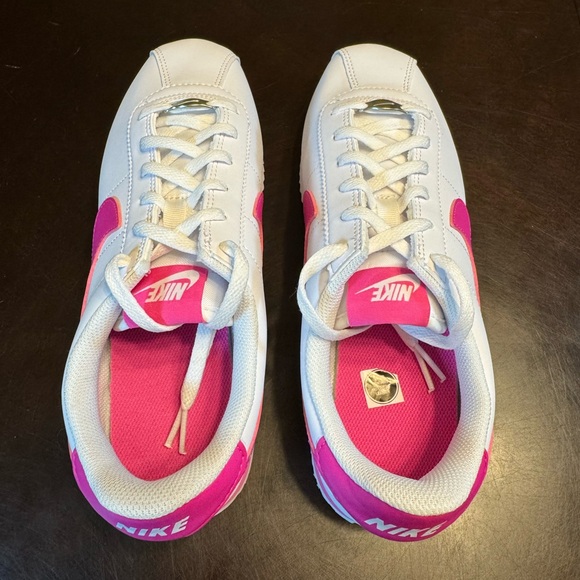 New Nike Cortez Leather White Pink Sneaker Shoes Size US 7Y - Picture 11 of 13